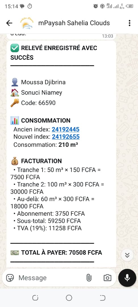 PaysahRNE - Menu WhatsApp
